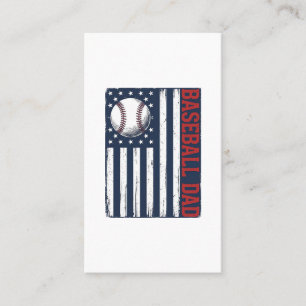 Vintage Baseball Dad Flag Shirt Design_1 Visitenkarte