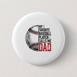 Vintage Baseball Dad Gravur Grafik T-Shirt_1 Button