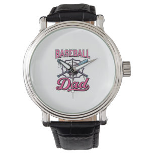 Vintage Baseball Dad Gravur T-Shirt Design (2)_ Armbanduhr