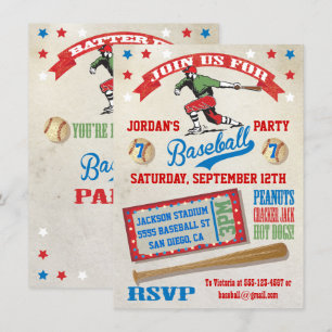 Vintage Baseball-Geburtstagsfeier Einladung