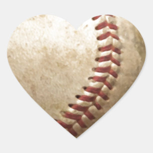 Vintage Baseball Herz-Aufkleber