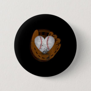 Vintage-Baseball-Herz-Shirt Lustiger Valentinstag Button