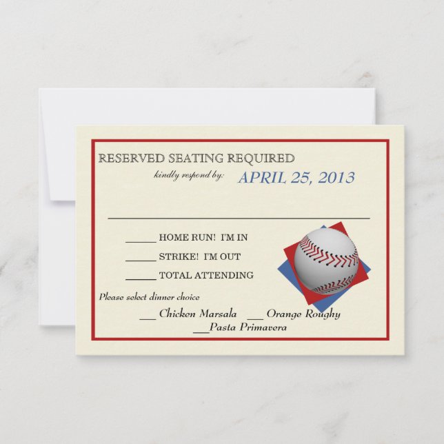 Vintage Baseball-Hochzeitserklärung RSVP Karte (Vorderseite)