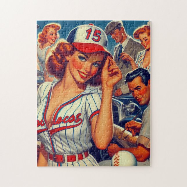 Vintage Baseball-Illustration (Vertikal)