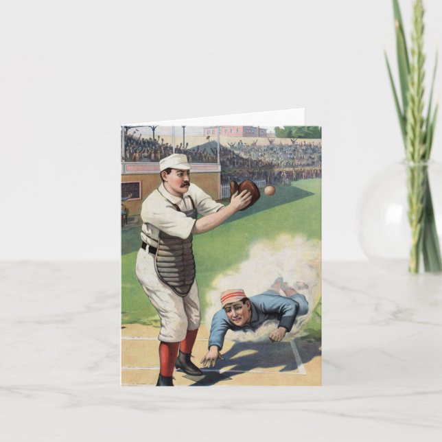 Vintage Baseball-Illustration Karte (Vorderseite)