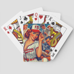 Vintage Baseball-Illustration Spielkarten