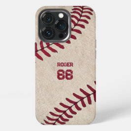 Vintage Baseball-Initialen Rustikale Namensnummer  iPhone 13 Pro Hülle