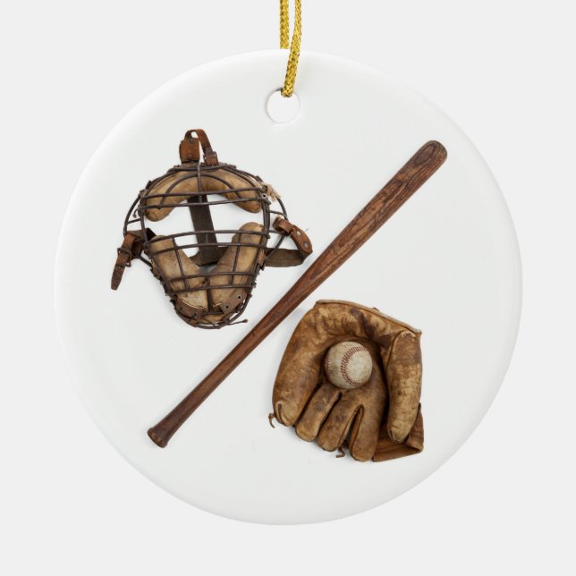 Vintage Baseball Keramikornament (Vorne)
