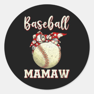 Vintage Baseball Mamaw Damen Softball Leopard Runder Aufkleber