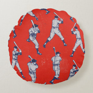 Vintage-Baseball-Muster Rundes Kissen