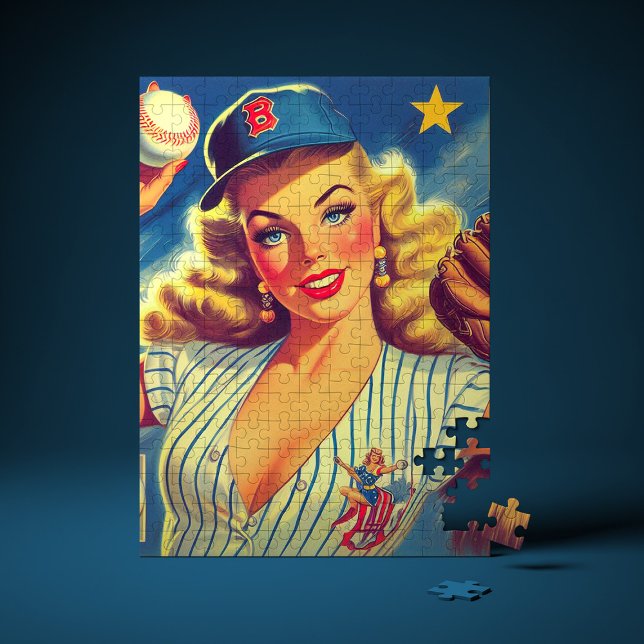 Vintage-Baseball-Pin-up (Von Creator hochgeladen)