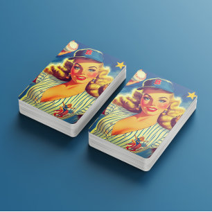 Vintage-Baseball-Pin-up Spielkarten