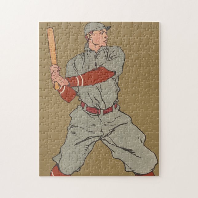 Vintage Baseball-Player-Illustration (1908) (Vertikal)