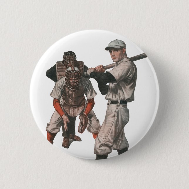 Vintage Baseball-Spieler Button (Vorderseite)