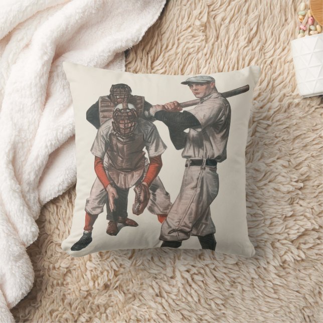 Vintage Baseball-Spieler Kissen (Decke)