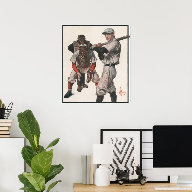 Vintage Baseball-Spieler Poster (Heimbüro)