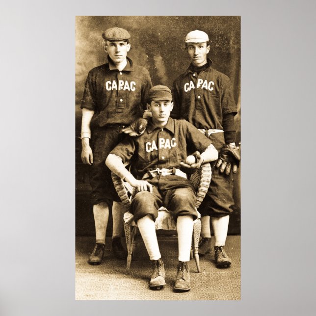 Vintage Baseball-Spieler Poster (Vorne)