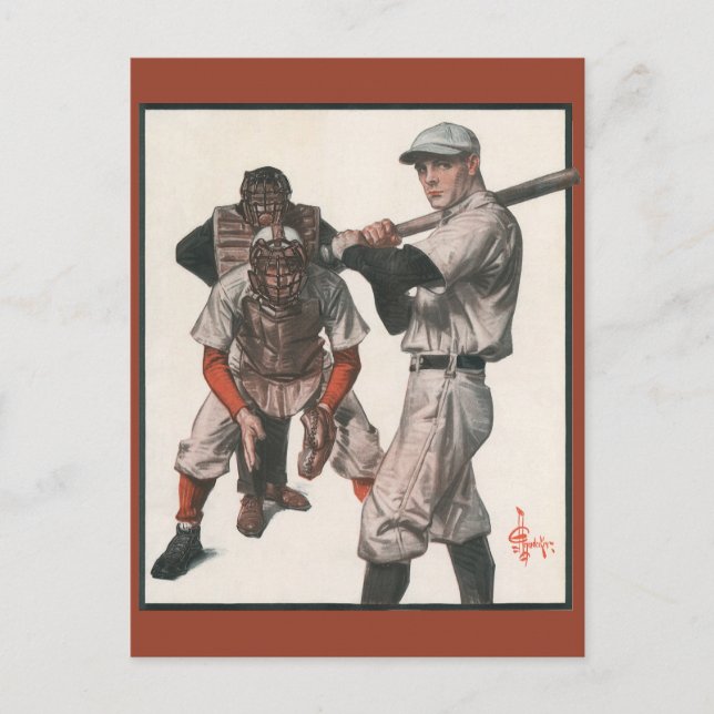 Vintage Baseball-Spieler Postkarte (Vorderseite)