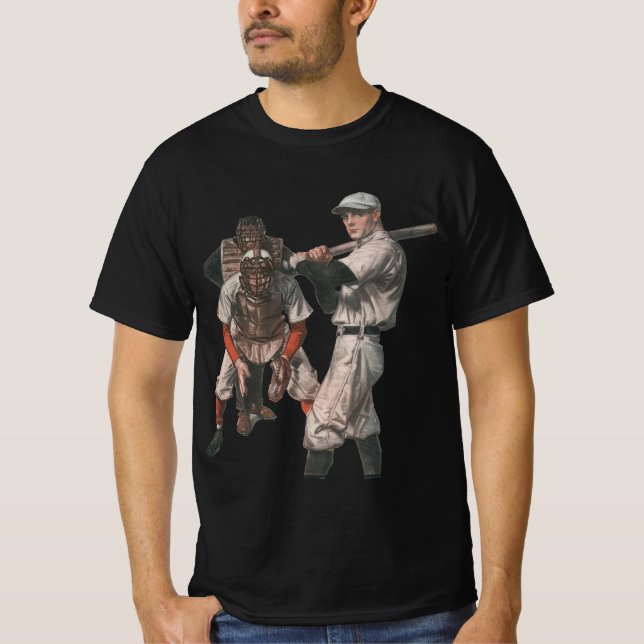 Vintage Baseball-Spieler T-Shirt (Vorderseite)