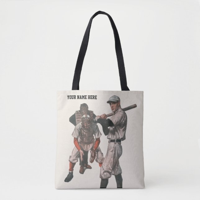 Vintage Baseball-Spieler Tasche (Vorderseite)