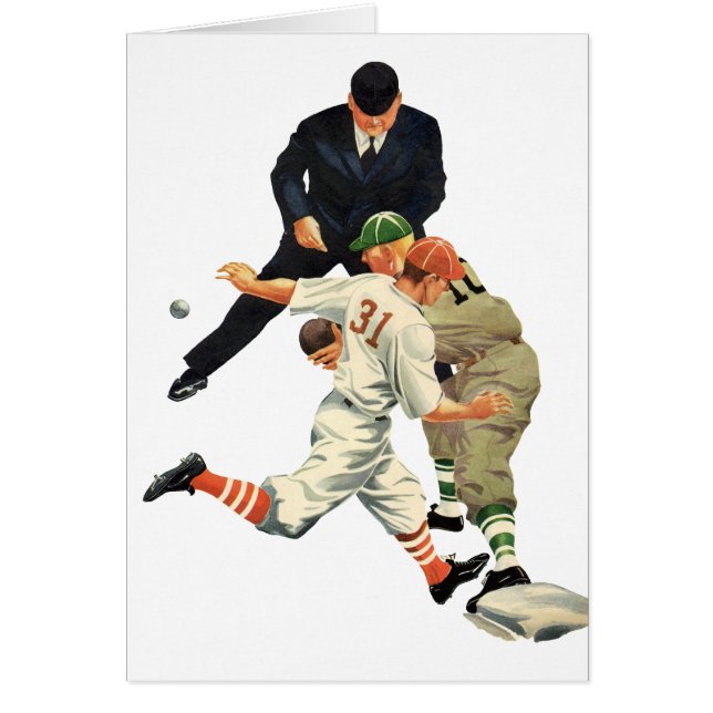 Vintage Baseball-Spieler vor Zuhause (Vorne)