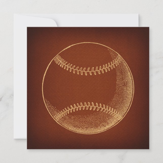 Vintage Baseball-Sportart Einladung (Vorderseite)