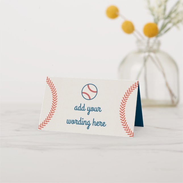 Vintage Baseball-Stiche und Ball Platzkarte (Vorderseite)