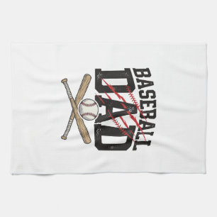 Vintage-Baseball-Vater-Distressed-Shirt mit Gravur Geschirrtuch