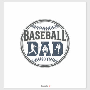 Vintage Baseball-Vater-Shirt-Design_1 Aufkleber