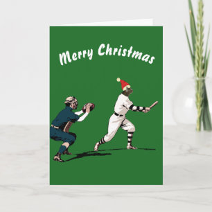 Vintage Baseball-Weihnachtskarte Feiertagskarte