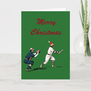 Vintage Baseball-Weihnachtskarte Feiertagskarte