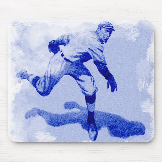 Vintage-Baseball-Werfer-Mauspad Mousepad (Vorne)
