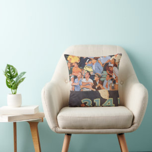 Vintage Baseballfans beim Spielen Kissen
