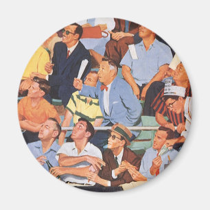 Vintage Baseballfans beim Spielen Magnet