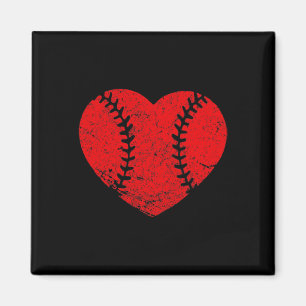 Vintage Baseballherz-Valentinstag-Mädchen Magnet