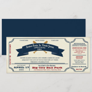 Vintage Baseballhochzeit Einladung