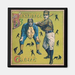 Vintage Baseballspieler beim Zuhause-Spiel Magnet
