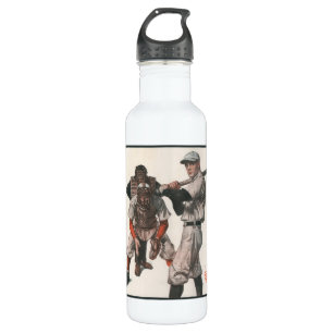 Vintage Baseballspieler Edelstahlflasche