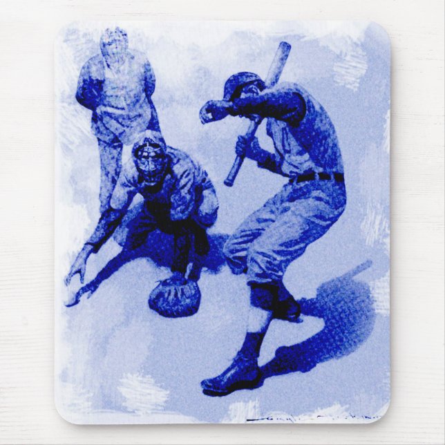 Vintage-Baseballspieler-Mauspad Mousepad (Vorne)