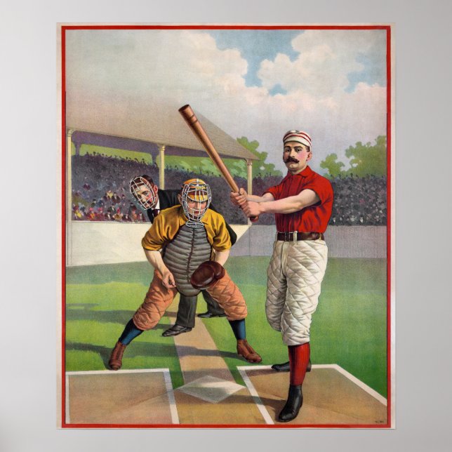 Vintage-Baseballspieler Poster (Vorne)