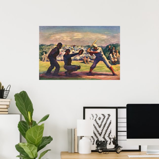 Vintage Baseballspieler Poster (Heimbüro)
