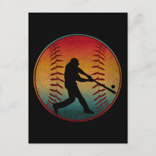 Vintage Baseballspieler Postkarte