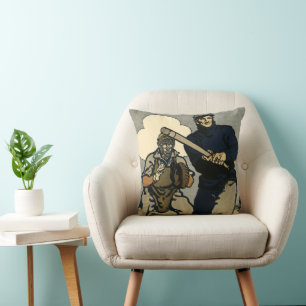 Vintage Baseballspieler, Stilkunst Kissen