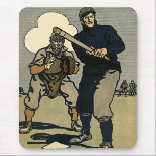 Vintage Baseballspieler, Stilkunst Mousepad