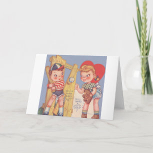 Vintage BaseballValentintagskarte Feiertagskarte