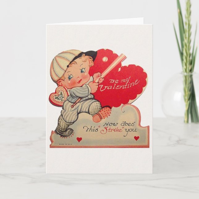 Vintage BaseballValentintagskarte Feiertagskarte (Vorderseite)