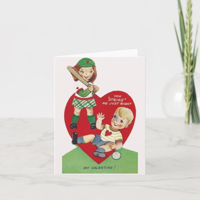 Vintage BaseballValentintagskarte Karte (Vorderseite)