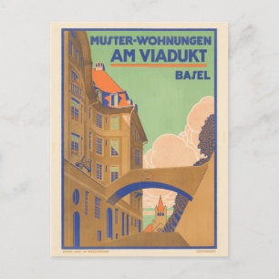 Vintage Basel Schweiz Schweizer Reise Postkarte