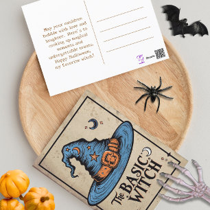 Vintage Basic Hexen Halloween Postkarte