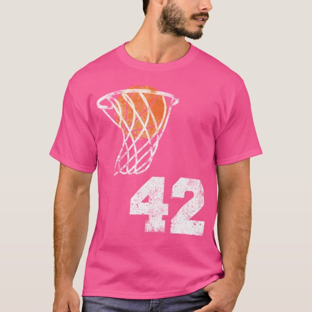 Vintage Basketball Jersey Nummer 42 Spielnummer T-Shirt (Vorderseite)
